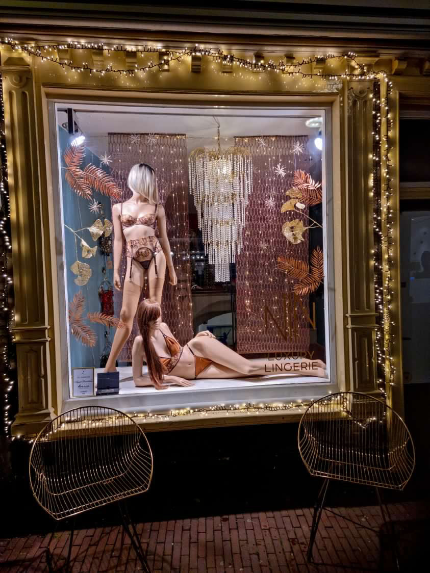 IHUOMA in new stockist, Nin Luxury Lingerie window 