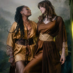 Ihuoma and Orchid Corsetry Founders wear Kauri  Corset Belts in Chocolate and Gold 