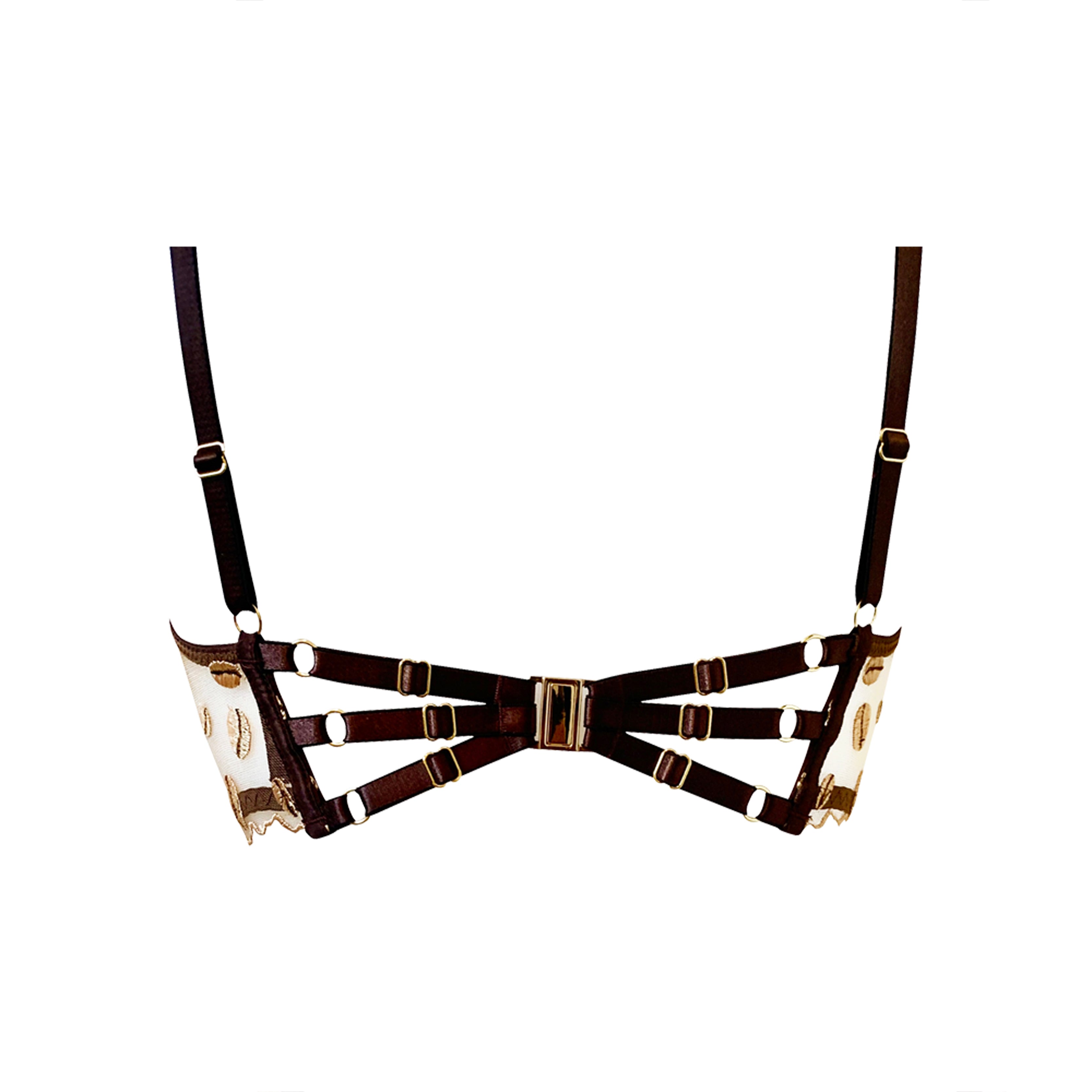 Kauri Embroidery Longline Plunge Bra ghost shot back