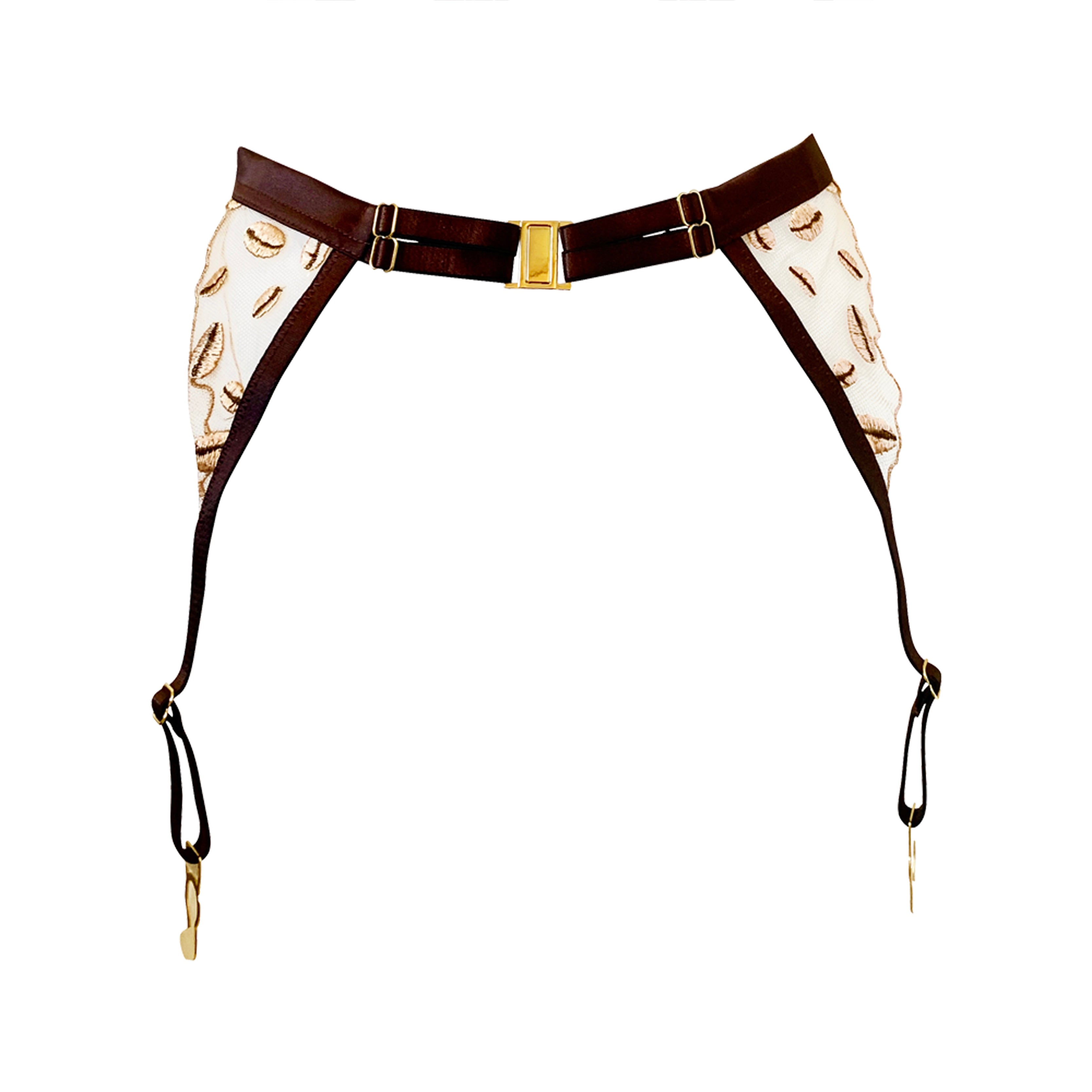 Kauri Embroidery Suspender Belt - product shot - back