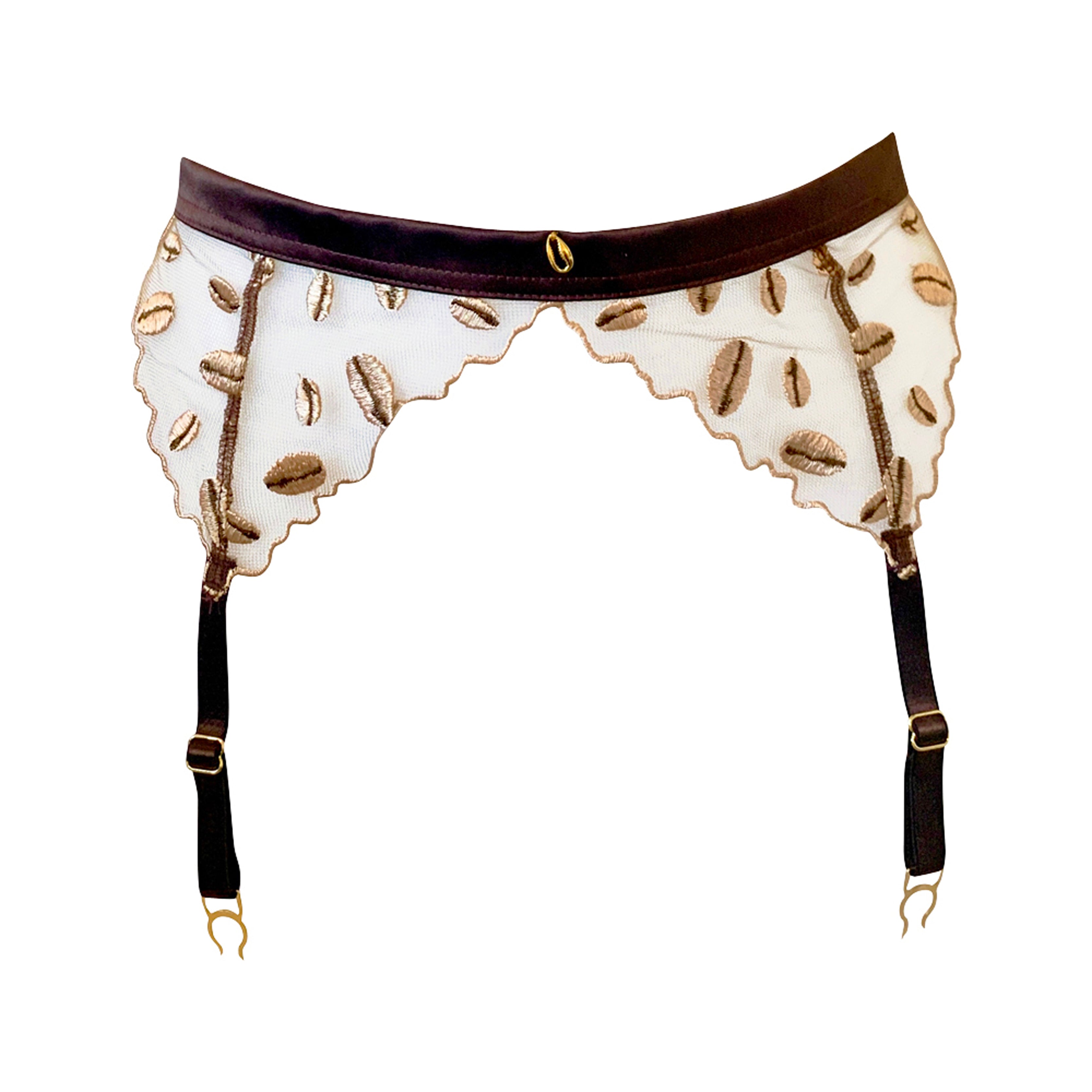 Kauri Embroidery Suspender Belt - product shot - front