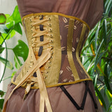 Mannequin shot Ihuoma x Orchid Kauri Underbust Corset in Zanzibar Gold- Back details