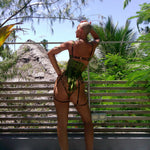 Model wears Kauri Waspie in Jungle Green paired with Nairobi Embroidery lingerie set - back details