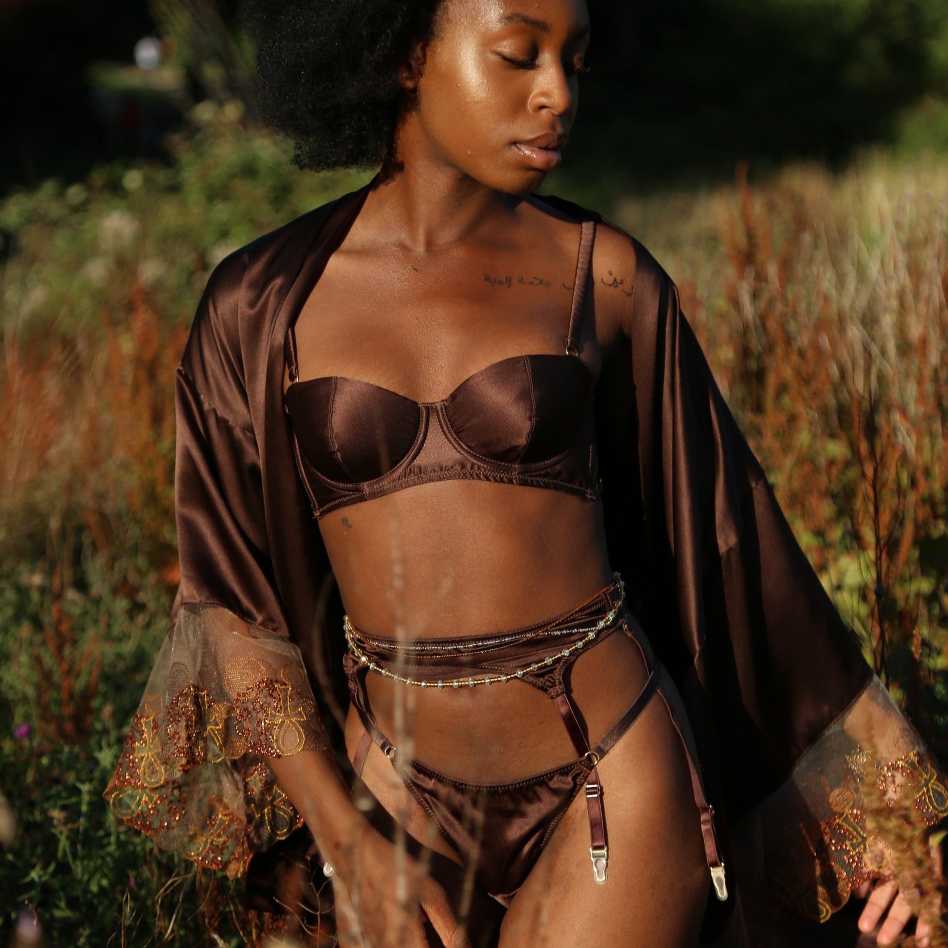 Asase Ya Chocolate Silk Thong_model1_Ihuoma