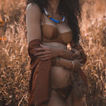 Ma'at Bronze Silk Balconette Bra_campaign_model 3_front_Ihuoma