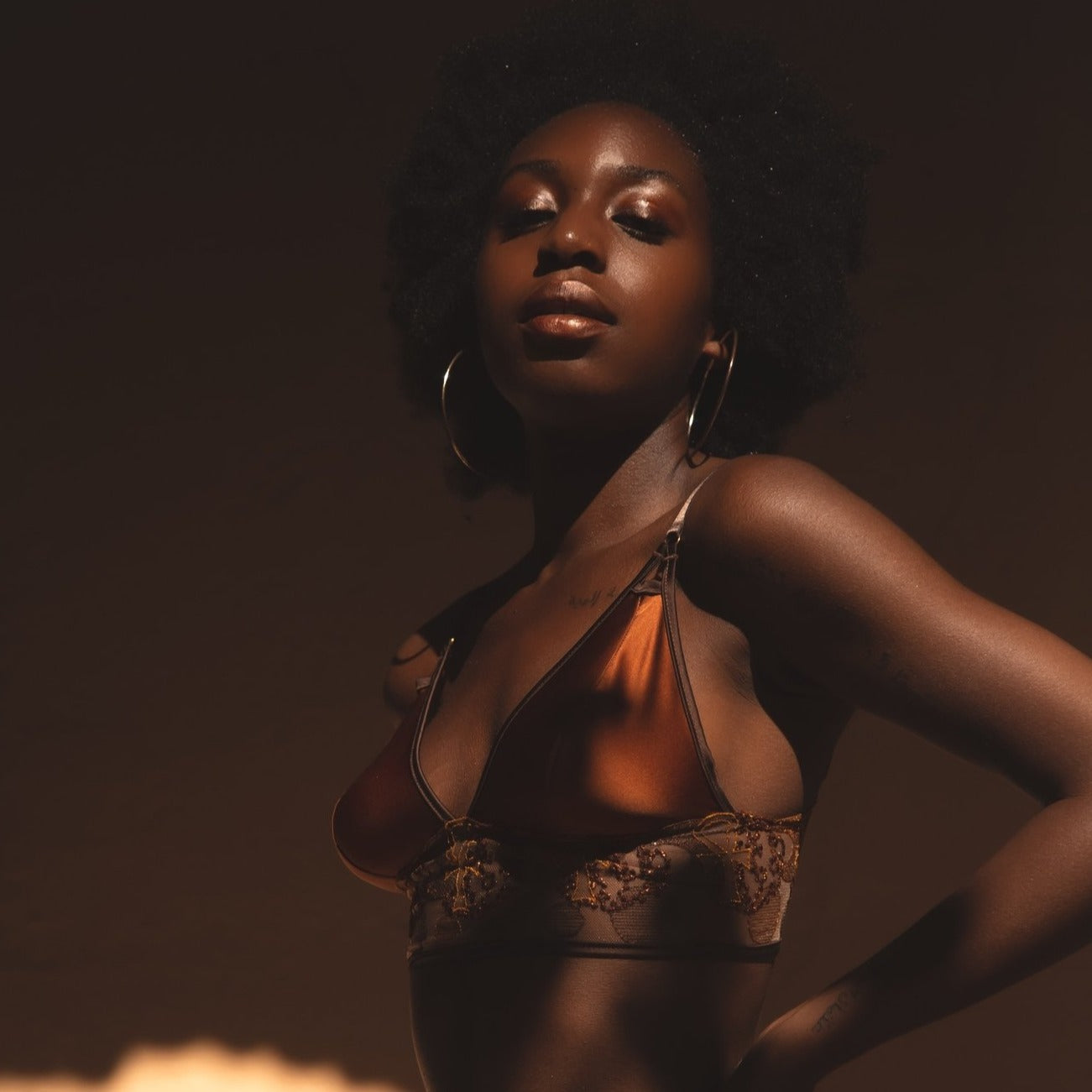 Mawu Silk Embroidery Longline Bralette_model1_Ihuoma