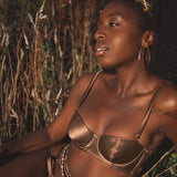 Ma'at Bronze Silk Balconette Bra_campaign_model 1_front_Ihuoma
