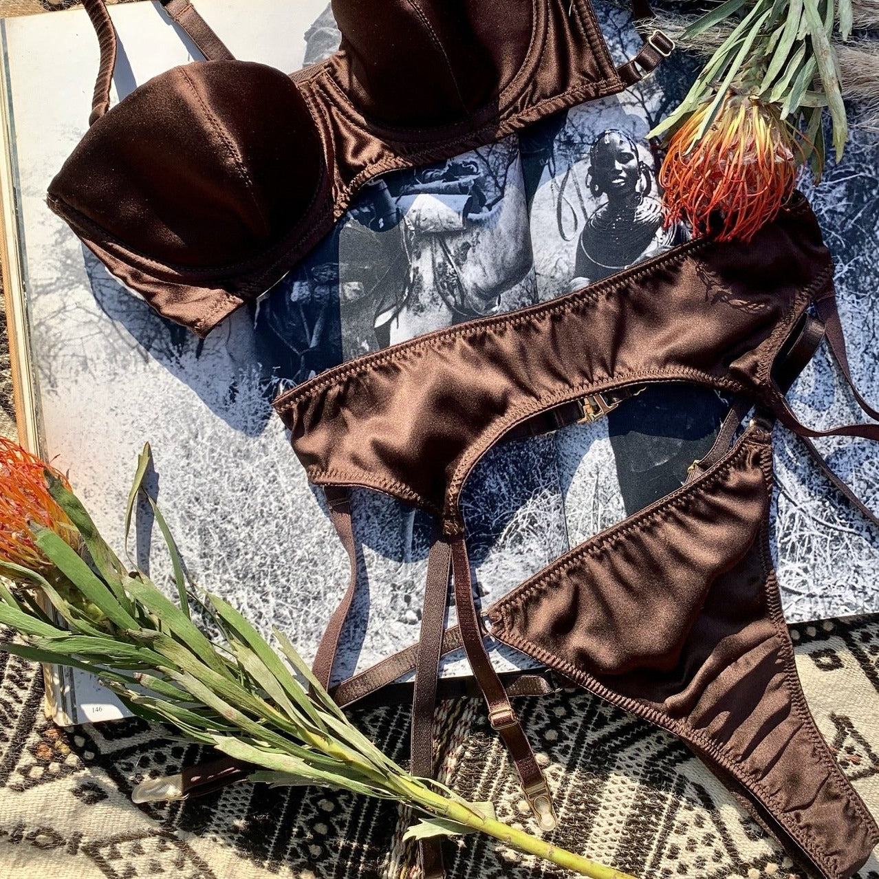Asase Ya Chocolate Silk Suspender_flatlay_Ihuoma