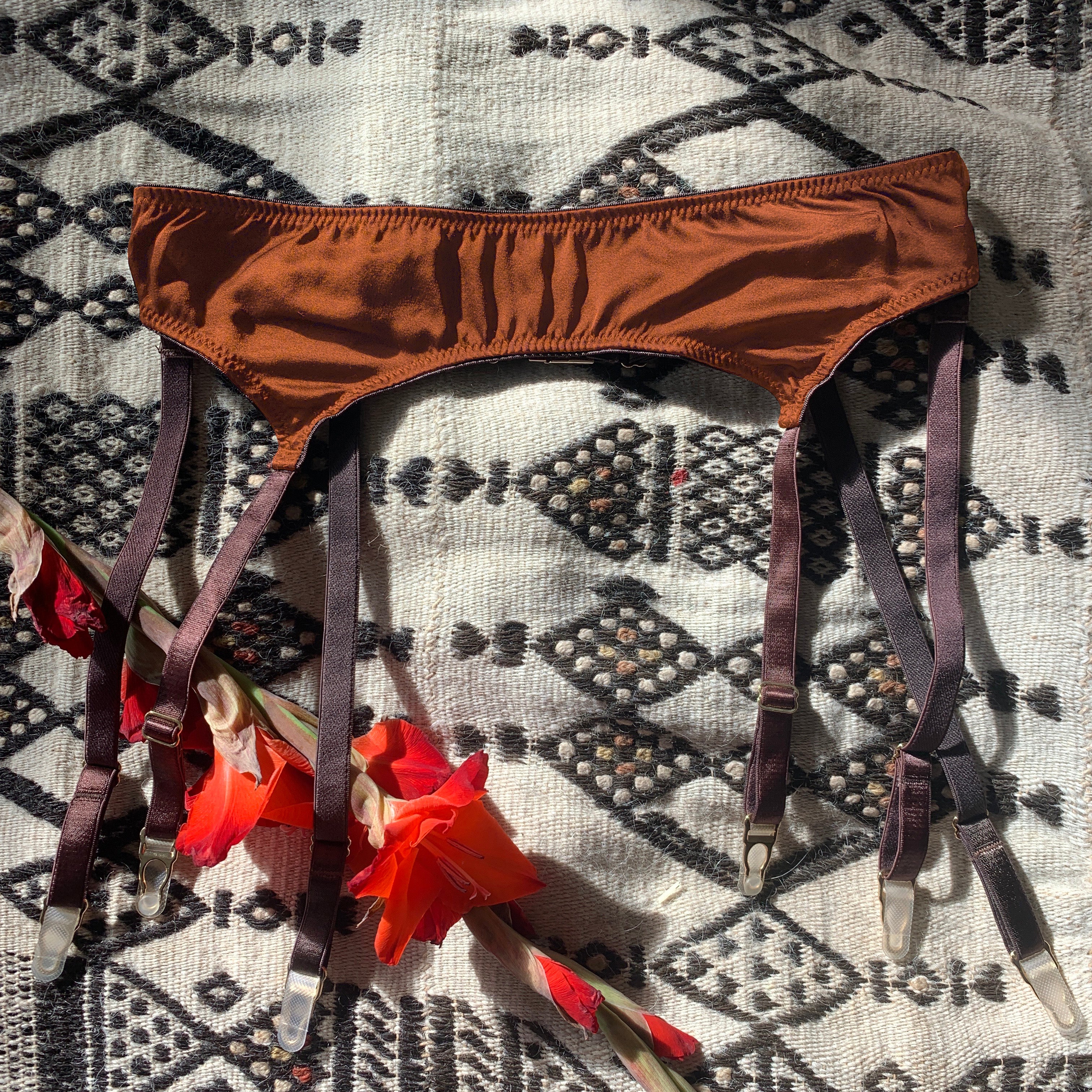 Mawu Copper Silk Suspender_flatlay1_Ihuoma
