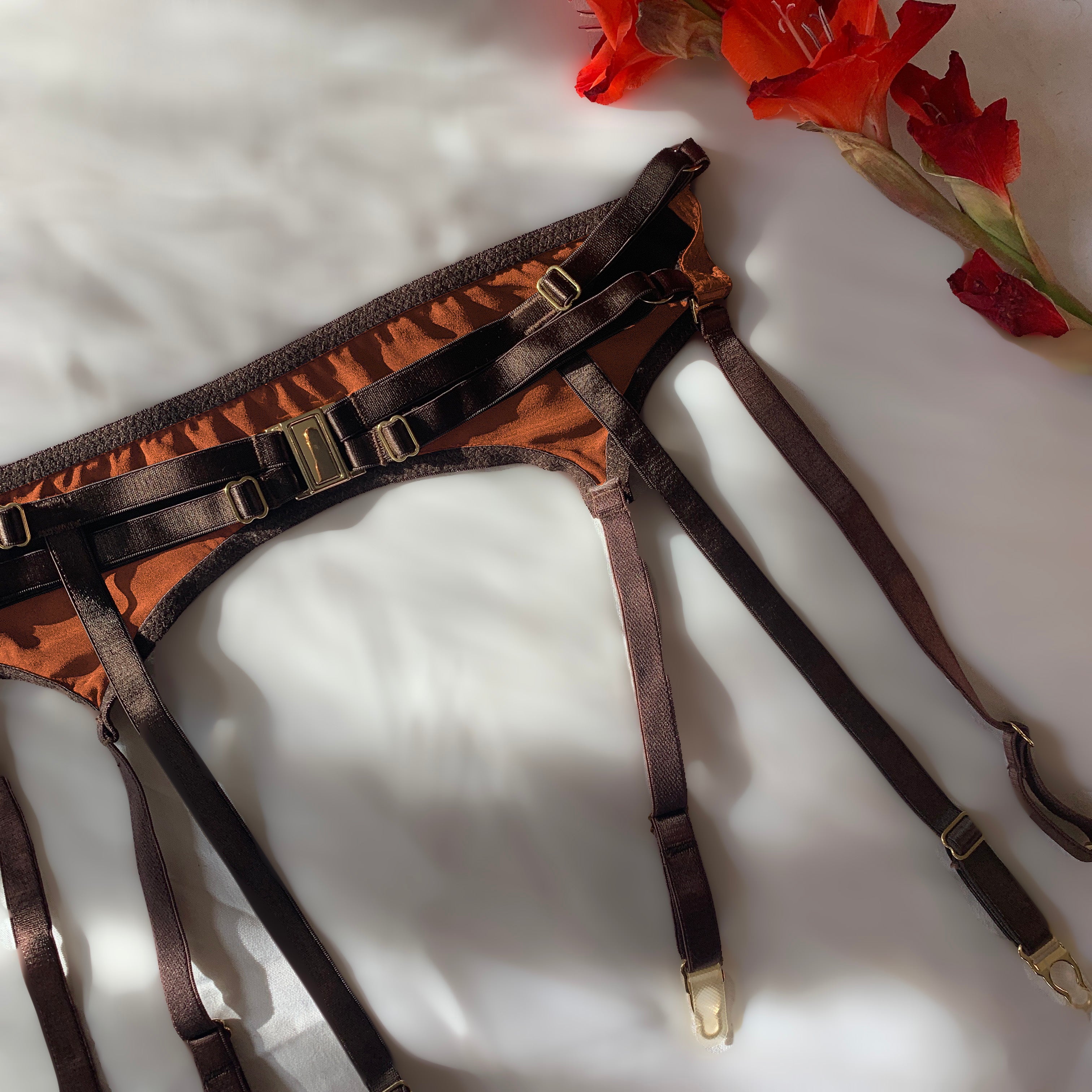 Mawu Copper Silk Suspender_flatlay_back_Ihuoma