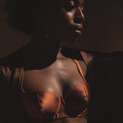 Mawu Copper Silk Balconette Bra_model1_Ihuoma