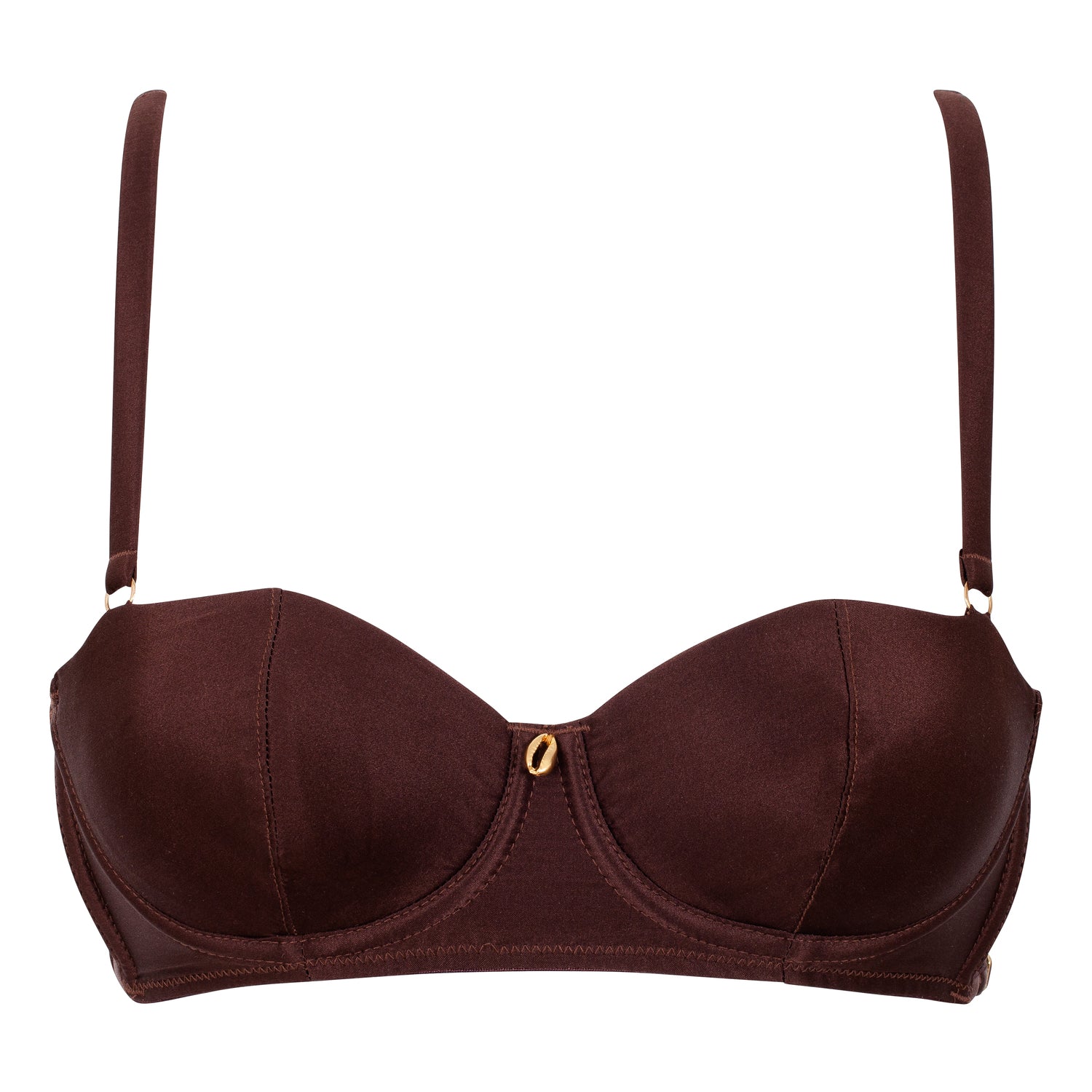 Asase Ya Chocolate Silk Balconette Bra_Product _Front_ Ihuoma 