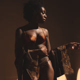 Mawu Copper Silk Balconette Bra_model2_Ihuoma