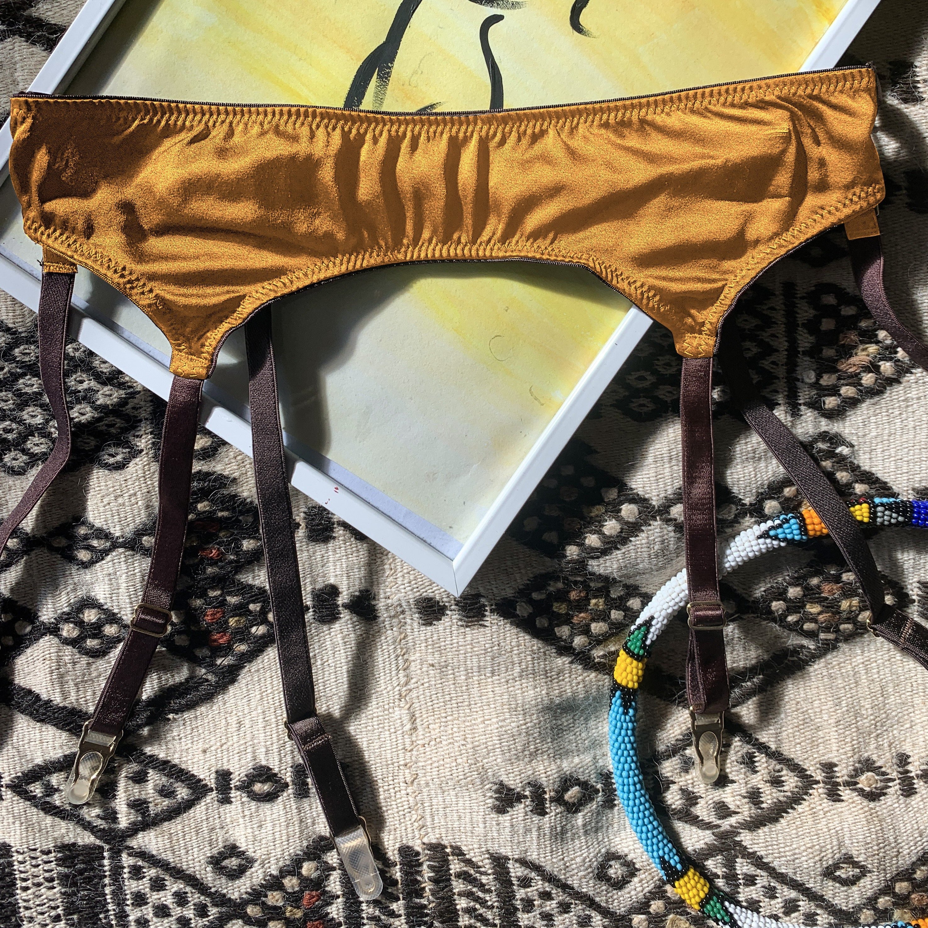 Oshun Gold Silk Suspender_flatlay1_front_Ihuoma